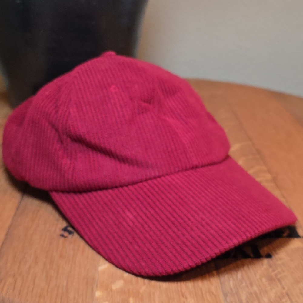 New Unisex Red Corduroy Baseball Cap Fall Autumn Winter Hat Mens Womens - Picture 4 of 10